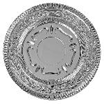 Медаль наградная "Серебро"; серебристый; 12х12х2,2 см; D=8,7 см; металл, дерево, стекло; лазерная гр