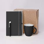 Подарочный набор JOY: блокнот, ручка, кружка, коробка, стружка; черный